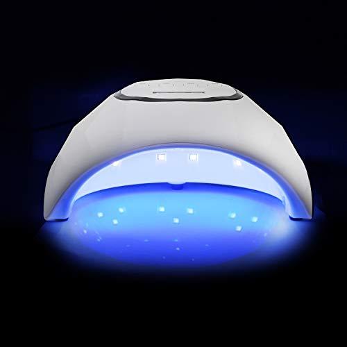 T-SUN UV LED Nail Dryer Gel nail light 72W high power infrared detection UV & LED double Light Gel four timer settings can be cured for a manicure for the light lamp Japanese with instructions for the nail (72W White)