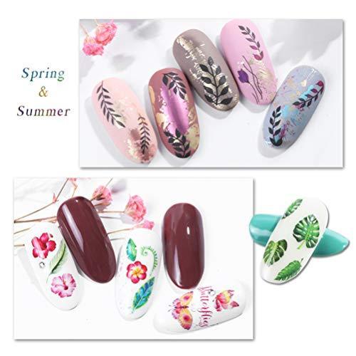 Frcolor nail seal watercolor-like nail sticker leaves and flower design nail art seal self-adhesive nail polish decorated 29-sheet set (mixed colors)