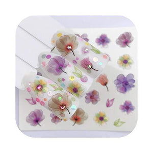 Furuneiru Tips Nail nail sticker blooming flower Nail sticker lavender nail art water transfer sticker decal -YZW-3047-,