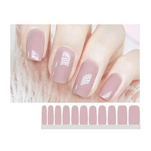 [Ziv-Nat] 20-piece stick only manicure nail seal Nail sticker pink plain nail wrap nail accessories women Ladies gifts gift