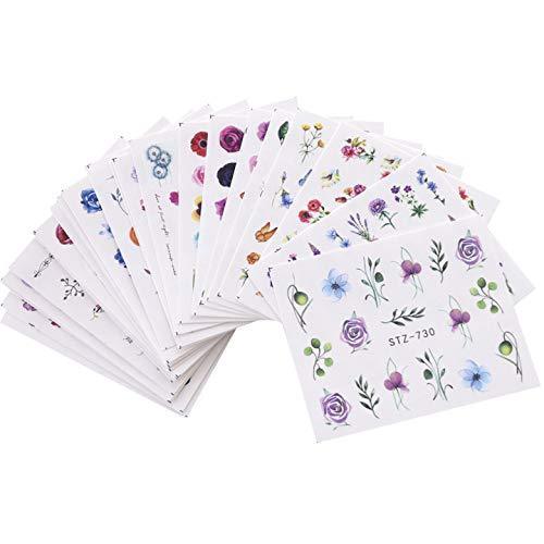 24 sheets Nyuhana Nail Art seal Hamizu manicure set women just stick decals water transfer stickers 3D, girl, Children's ultra-thin children nail sticker cute work or casual nail decoration 10046