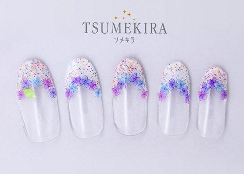 [Tsumekira] hydrangea nail seal