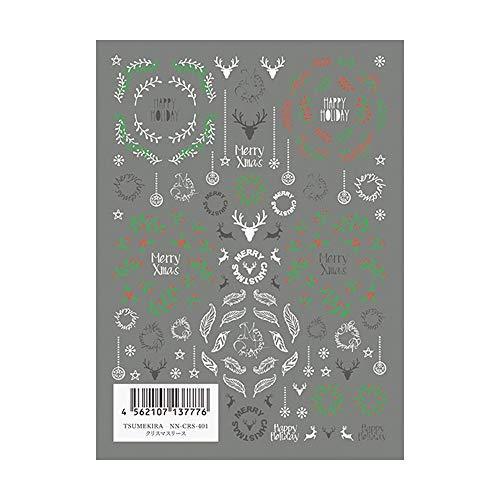 TSUMEKIRA (Tsumekira) nail seal Christmas wreath NN-CRS-401 multi-color