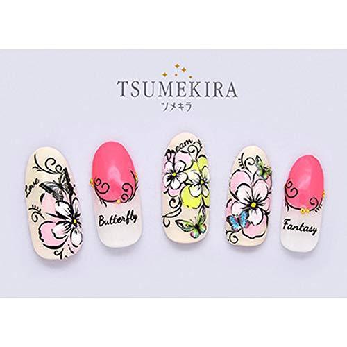 TSUMEKIRA (Tsumekira) nail seal Butterfly Pale color and white NN-BUT-201 1 sheet multi-color