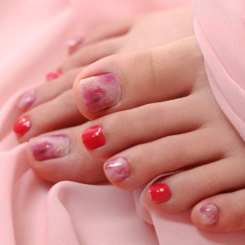 [GELATO FACTORY. Foot Nail seal [Mote Aura Red Shell stick only manicure gel nails nail tip nail seal