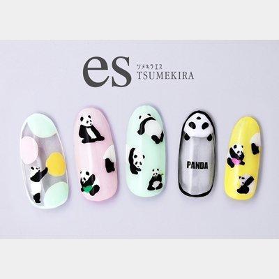 TSUMEKIRA (Tsumekira) nail seal es panda ES-PND-101 white, black