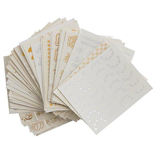 Kingsie nail seal 30 sheets set water seal Gold Silver natural scenery Manicure Nail Art Decoration