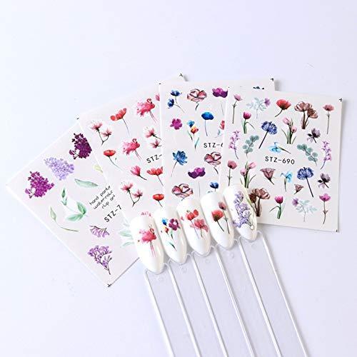 24 sheets Nyuhana Nail Art seal Hamizu manicure set women just stick decals water transfer stickers 3D, girl, Children's ultra-thin children nail sticker cute work or casual nail decoration 10044