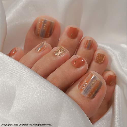 [GELATO FACTORY. Foot Nail seal [hemp linen-based orange] put only manicure gel nails nail tip nail seal