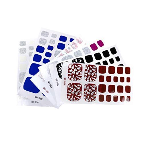 Frcolor nail sticker foot nail seal 3D design stick only manicure nail art sticker 12 piece set (mixed colors)