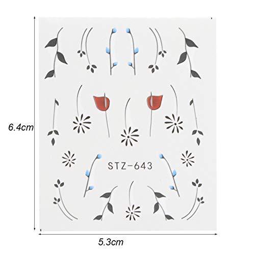 18 pieces butterfly feather Nail Art seal Hamizu manicure set women just stick decals water transfer stickers 3D, girl, Children's ultra-thin children nail sticker cute work or casual nail decoration 10036