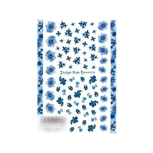 TSUMEKIRA (Tsumekira) nail seal indigo blue flowers NN-IBF-101 blue one
