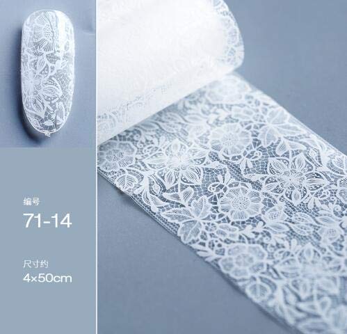 10 seal white nail foil lace white flowers in spring starry sky Neirudeko sticker nail art foil 50cm (11-20)