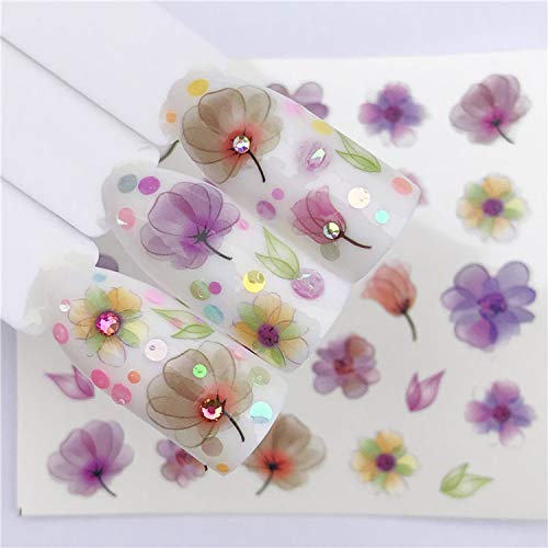 Furuneiru Tips Nail nail sticker blooming flower Nail sticker lavender nail art water transfer sticker decal -YZW-3047-,