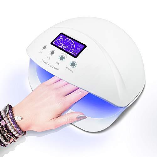 LED Nail Dryer UV nail light 50W high power gel nail light skin care sensor timer with UV light quick-drying UV nail hand foot amphibious nail led light [Japanese manual with]