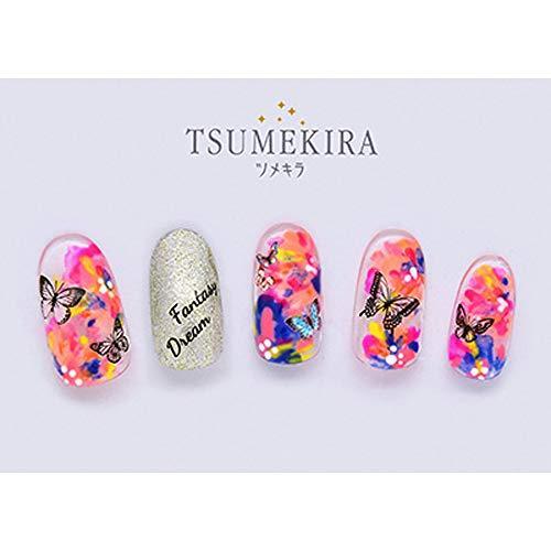 TSUMEKIRA (Tsumekira) nail seal Butterfly Pale color and white NN-BUT-201 1 sheet multi-color