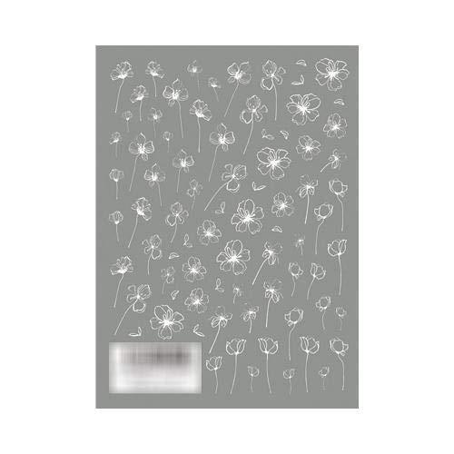 TSUMEKIRA (Tsumekira) nail seal JUNX produce 1 Single Flower white NN-JUX-104 1 sheet multi-color