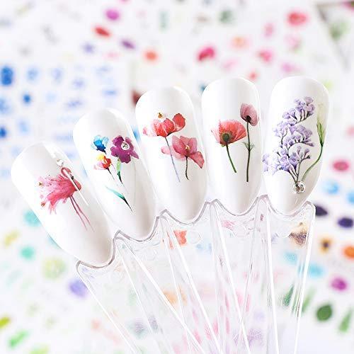 24-sheet set dried flowers flower nail seal water Nail sealing gel nail self nail resin summer nail seal pink flamingo pink seal