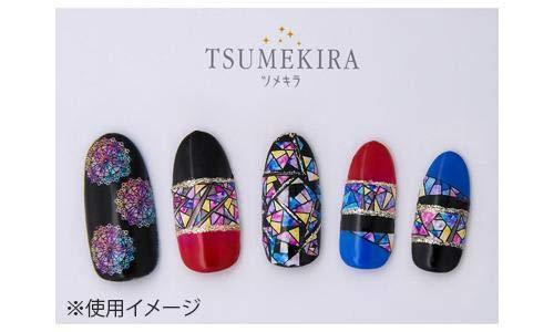 TSUMEKIRA (Tsumekira) one nail seal stained glass black NN-STG-102 multi-color