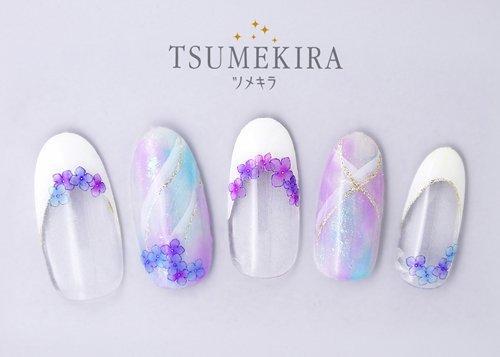 [Tsumekira] hydrangea nail seal