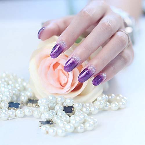 Wen18Rhyavf girldate nail seal stick only manicure cute nail sticker 14 different fashionable glitter gradient color nail art Japanese-style fantasy fashion color nail art 28 sheets