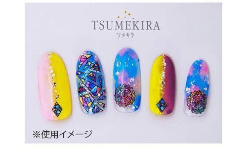 TSUMEKIRA (Tsumekira) one nail seal stained glass black NN-STG-102 multi-color