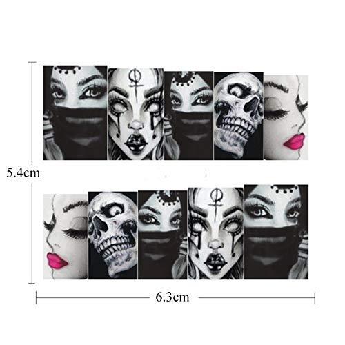 25 pieces Nail Art seal Hamizu decal water transfer sticker pasted Halloween clown style Women, Girls, Children's ultra-thin children nail sticker cute work or casual nail decoration 10192