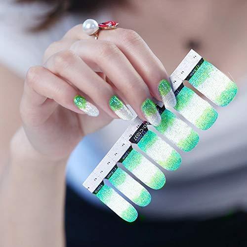 Wen18Rhyavf nail seal stick only manicure cute nail sticker 20 different fashionable glitter gradient color nail art Japanese-style fantasy fashion color nail art 20 sheets