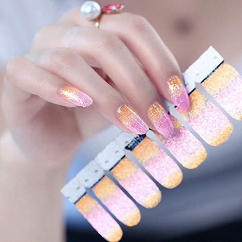 Wen18Rhyavf nail seal stick only manicure cute nail sticker 20 different fashionable glitter gradient color nail art Japanese-style fantasy fashion color nail art 20 sheets