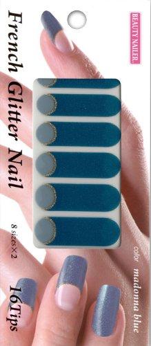 Beauty Naylor Nail seal sticker French Glitter Nail Madonna Blue