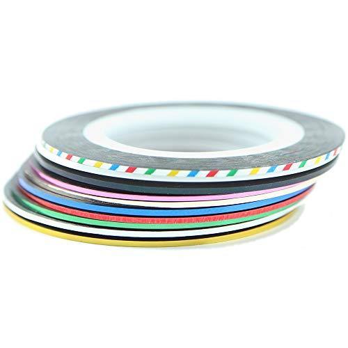 Nail line tape nail sealing gel nail nail art for 1mm width × 20m winding (new 10-color set)