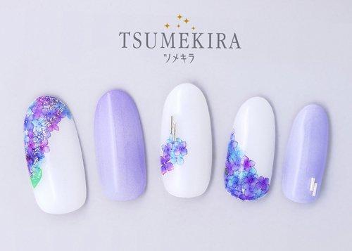 [Tsumekira] hydrangea nail seal