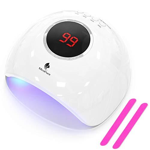 MiroPure [new model] UV LED high power nail dryer [2-year warranty] human-sensitive UV and LED double light high-speed curing limbs dual-use gloves and a nail file two accessories gel nail for the timer setting (four timer)