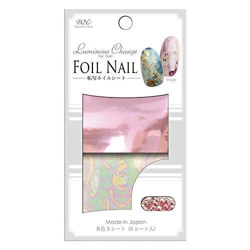 BN Nail seal sticker BN foil nail FIL-01 each color 3 sheets (6 sheet pieces)