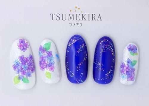 [Tsumekira] hydrangea nail seal