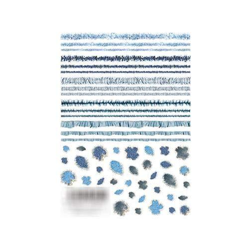 TSUMEKIRA (Tsumekira) nail seal rrieenee produce 1 Denim collection NN-RRI-101 1 sheet multi-color