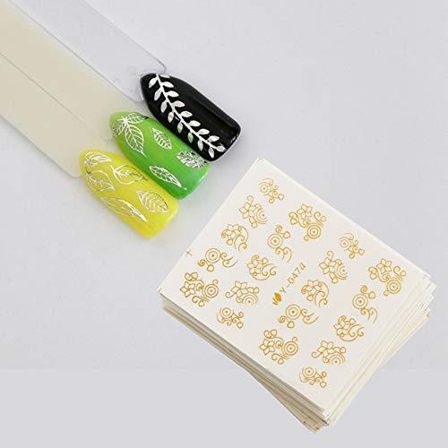 30-sheet set Gold & Silver feather nail seal water Nail sealing gel nail self nail resin