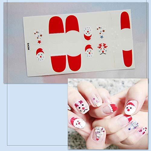 Nail sticker affixed only manicure nail art nail wrap nail accessories women ladies present gift cute popular fashionable senior nail seal -6 sheets Christmas style