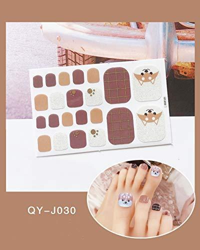 ANPHSIN foot nail sticker -10 sheets nail seal toenails stick only with private for a variety of pattern foot a manicure gloss file nail art nail wrap nail accessories women Ladies cute nail ornate