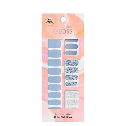 Dasshingude I Bas gloss gel nail strip DASHING DIVA Gloss Gel Nail Strip GVP_158JP original gel nail seal Sky Leaf