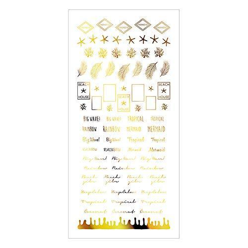 TSUMEKIRA (Tsumekira) Maya nail seal Nishiyama produce 4 SEASIDE SHOP Gold SG-NYM-107 1 sheet white