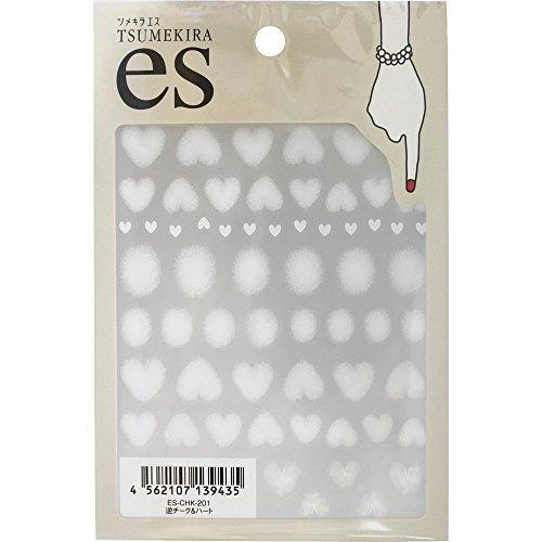 TSUMEKIRA (Tsumekira) nail seal es reverse teak & heart ES-CHK-201 White