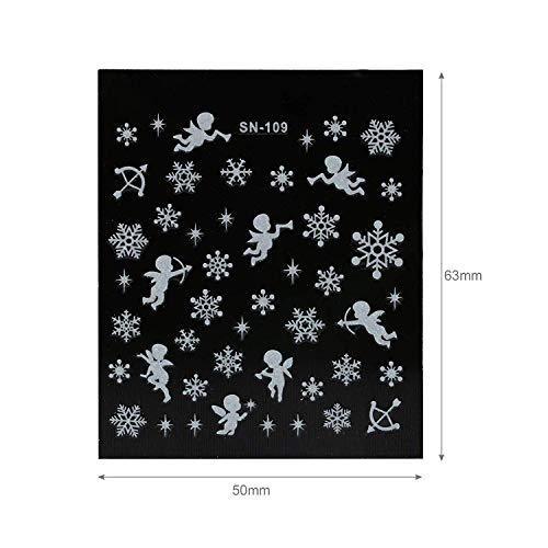 NALER nail seal Nail parts nail sticker snowflake star angel snow nail art seal ultra-thin type Lame 12 pieces purse