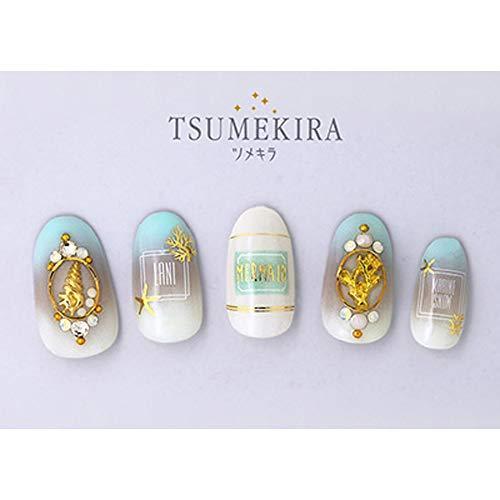 TSUMEKIRA (Tsumekira) Maya nail seal Nishiyama produce 4 SEASIDE SHOP Gold SG-NYM-107 1 sheet white