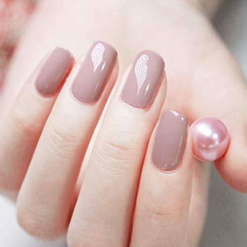 [Ziv-Nat] 20-piece stick only manicure nail seal Nail sticker pink plain nail wrap nail accessories women Ladies gifts gift