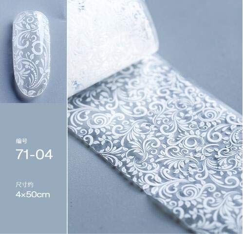 9 seal white nail foil lace white flowers in spring starry sky Neirudeko sticker nail art foil 50cm (01-09)