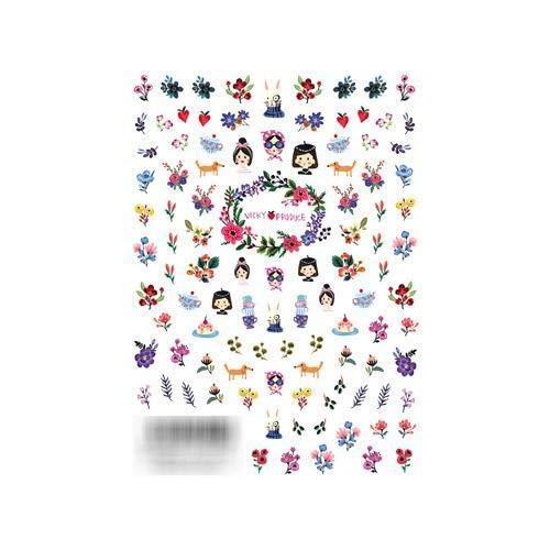 TSUMEKIRA (Tsumekira) nail seal Vicky Wu produce 1 Spring flower paradise NN-VIW-101 1 sheet multi-color