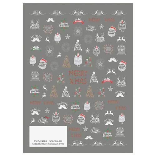 TSUMEKIRA (Tsumekira) Nail seal Ho! Ho! Ho! Merry Christmas! White NN-CRS-501 multi-color