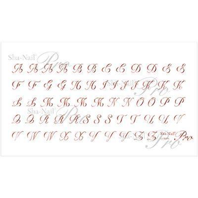 Sha-Nail PLUS nail seal script alphabet pink gold