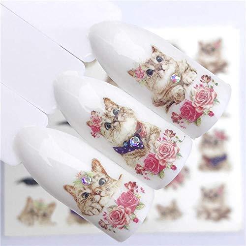 SUKTI & XIAO Nail stickers Nail Art Tips Nail Decoration Manicure, one of nail stickers to lead the knot with beauty water transfer by pressing the Yzw-3096